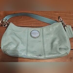 Coach Mint Green Leather Shoulder Bag